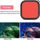 Reflex Camera Underwater Lens Dive Filter for Gopro Hero 12, 11, 10, 9, Red Filter Lens