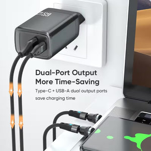 Reflex Power Universal PD65W and QC3.0 charger USB Type-C Quick Charge US plug Black