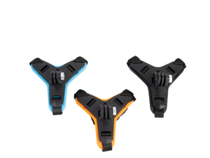 Reflex Camera Full Face Helmet Chin Mount Holder (Black/Blue/Orange), compatible with GoPro Hero 3-13 and other Action Cameras