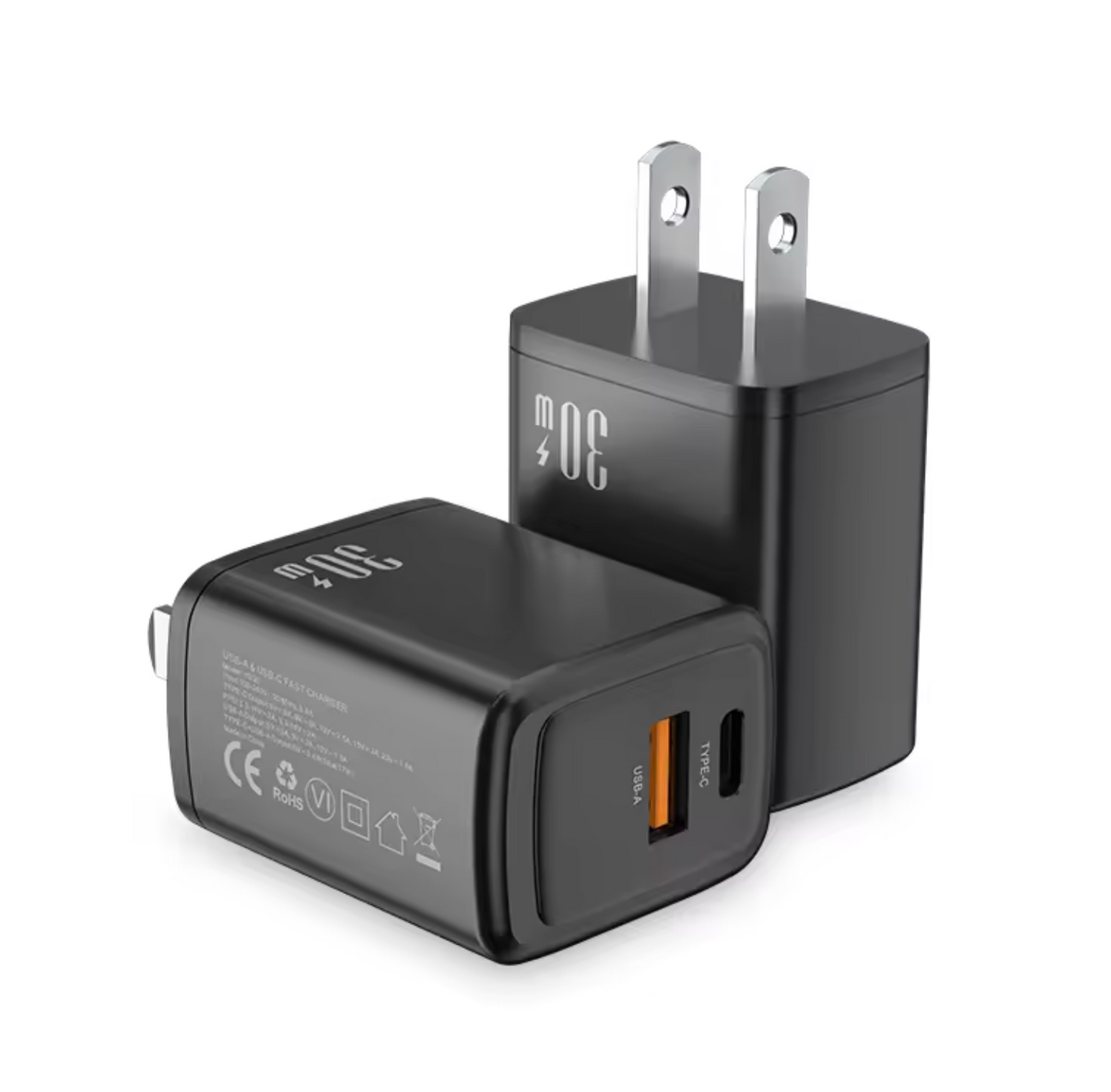 Reflex Power Universal PD30W and QC3.0 charger USB Type-C Quick Charge UK plug Black